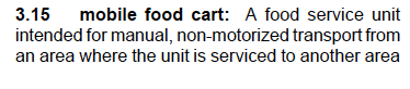 ansi food cart rules