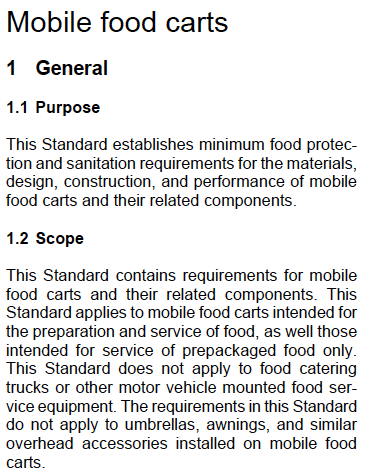 ansi nsf mobile food cart