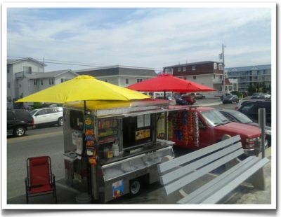 hot dog cart umbrellas