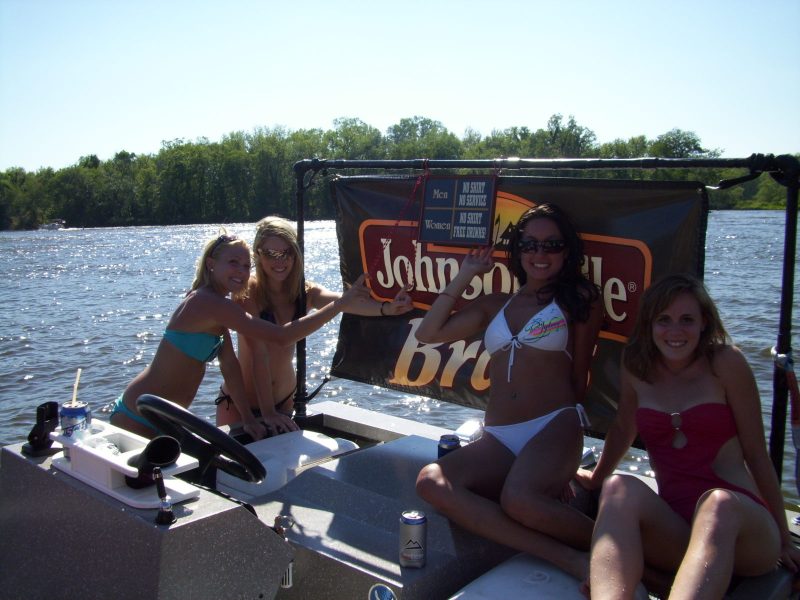 hot dogs on pontoon boat