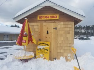 winter hot dog cart