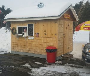 winter hot dog cart