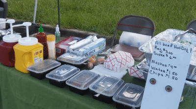 hot dog stand condiments