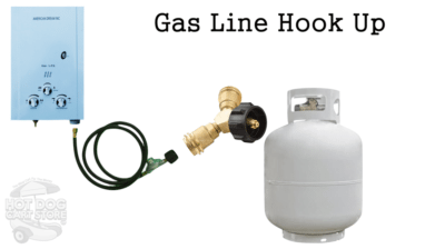 gas line hook up on hot dog cart