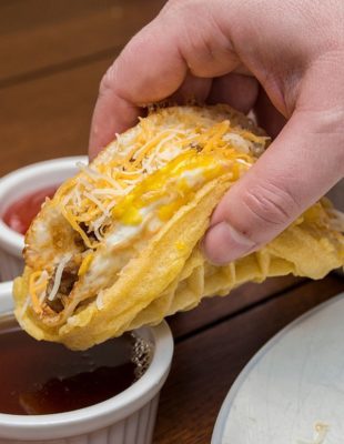 food truck breakfast waffle taco