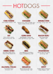 hot dog menu board
