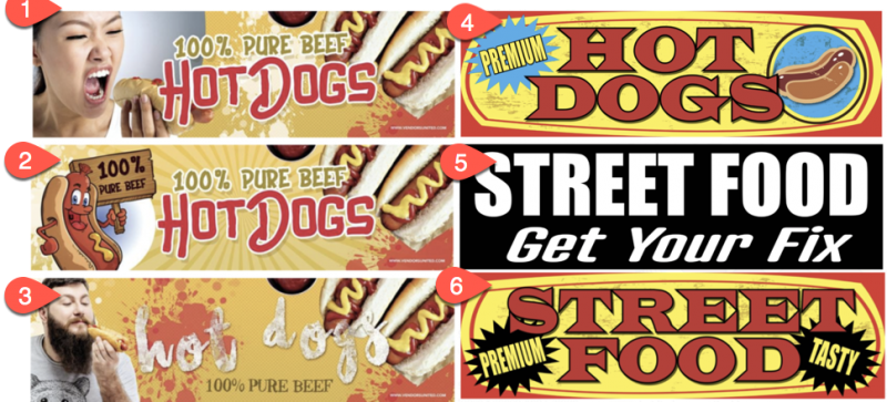 hot dog vending banners