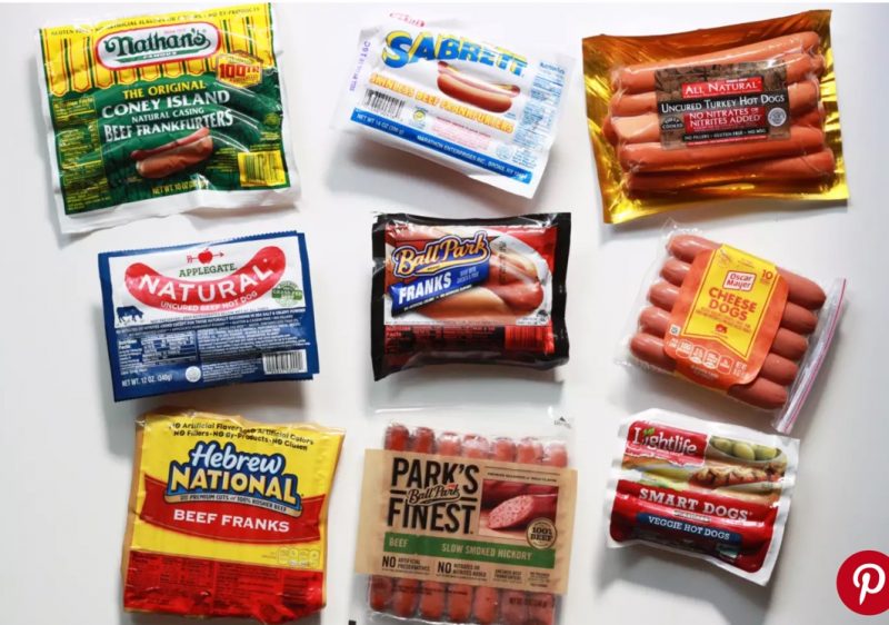 image of multiple hot dog brands