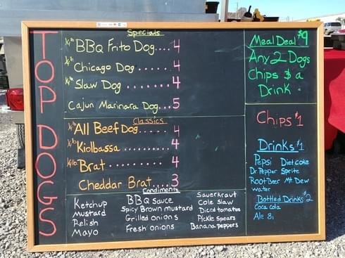 Top Dogs Vendor Menu