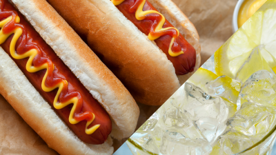 hot dogs and lemonade