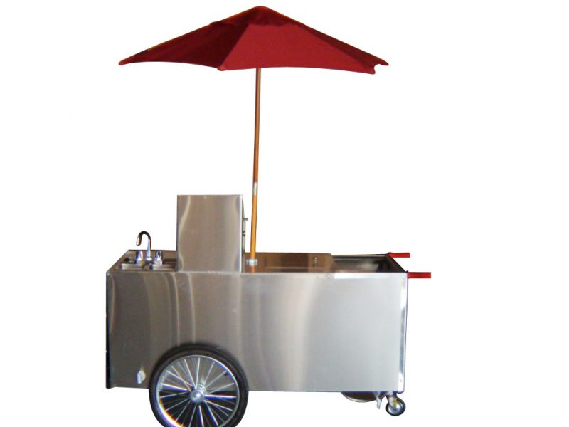 small hand push hot dog cart