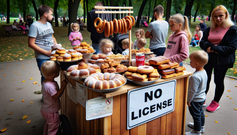 include food Vending without a cart, no license