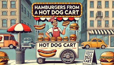 Hamburgers From A Hot Dog Cart!