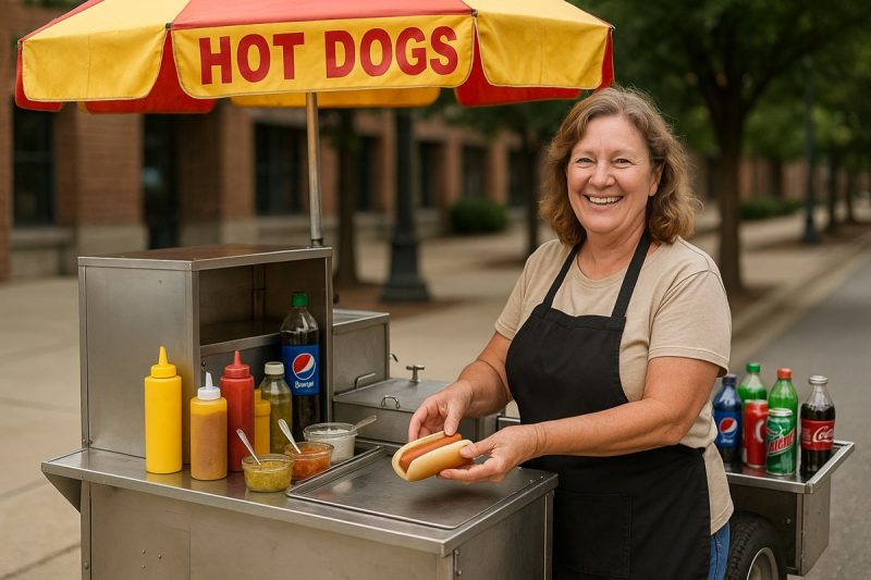 Woman Hot Dog Vendor